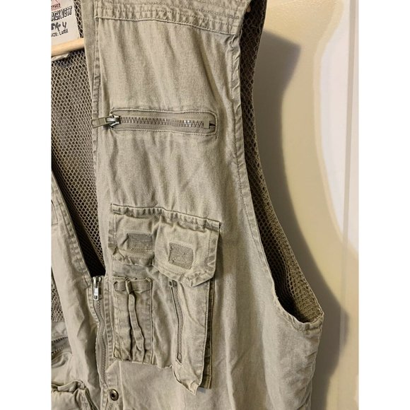 Rothco Outback Vest Sz L Travel Photo Photography Pockets Canvas Fishing Hunting - Picture 5 of 8